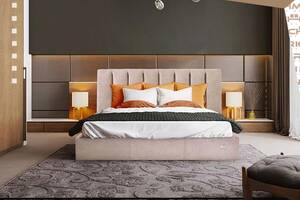 Ліжко Richman Санам VIP 120 х 190 см Місті Mocco З додатковою металевою цільнозварною рамою Сіра