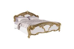Ліжко з витягом Міро-Марк Єва 2000 x 1600 з каркасом прованс Білий глянець/Золото (56806)