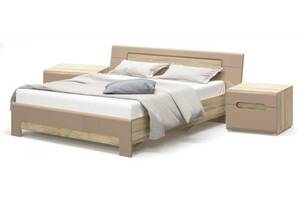Ліжко з тумбами двоспальне Меблі Сервіс система Флоренс з ламелями 160х200 см Секвойя (oheb0c)