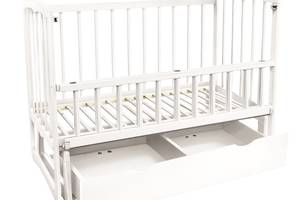 Кроватка деревянная с откидным бортиком Наталка Спим 120 х 60 см White (137472)