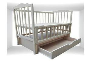 Кроватка кровать детская Белая на маятниках шарнир ящик Нові дитяча кроватка ліжко
