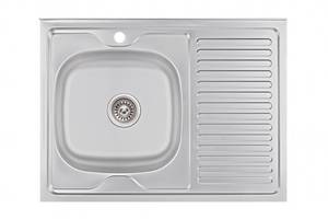 Кухонна мийка Lidz 6080-L 0,6 мм Satin (LIDZ6080L06SAT)