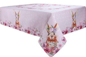 Кухонная скатерть Lefard 140х220 см Розовая с розовым кроликом (AL219108 )