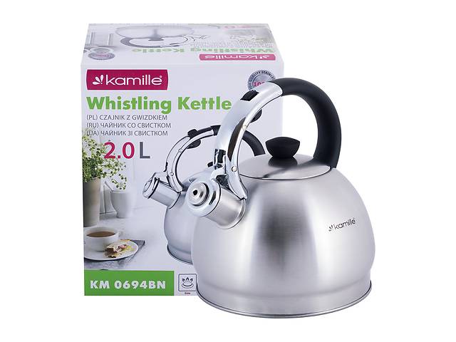 Кухонный чайник со свистком из нержавеющей стали 2л KL225384 Kamille