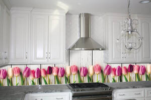 Кухонный фартук Zatarga Тюльпаны 600х2500 мм Розовый (Z180098/1)
