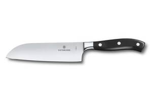 Кухонный кованый нож Victorinox Santoku Grand Maitre 170 мм в подарочной коробке Черный (7.7303.17G)