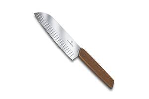 Кухонный нож Victorinox Swiss Modern Santoku 17 см Орех (6.9050.17KG)