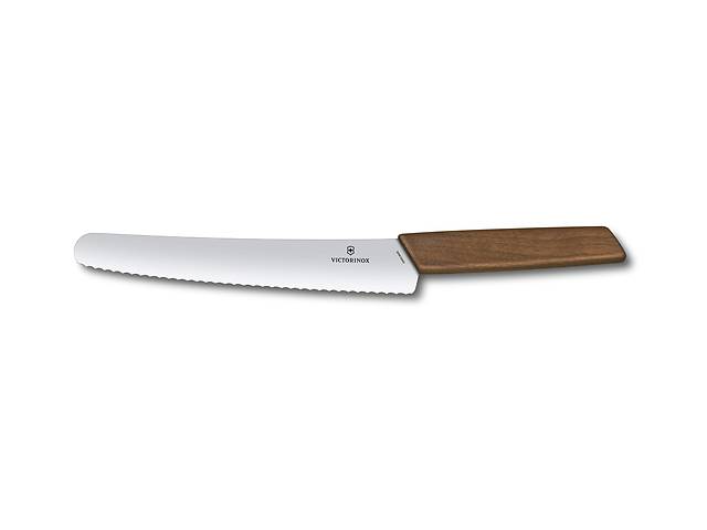Кухонний ніж для хліба Victorinox Swiss Modern BreadPastry 22 см Горіх (6.9070.22WG)