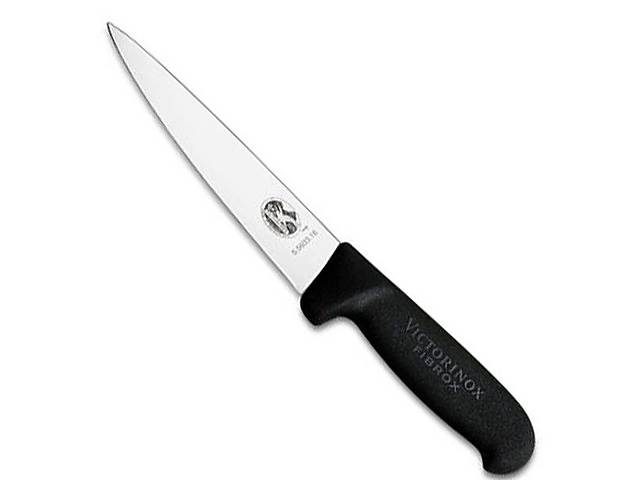 Кухонный нож мясника Victorinox Fibrox Sticking 16 см Черный (5.5603.16)