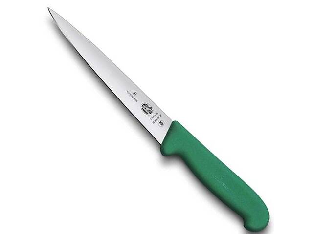 Кухонный нож Victorinox Fibrox Filleting Flex для филе 18 см Зеленый (5.3704.18)