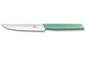 Кухонный нож Victorinox Swiss Modern Steak&Pizza 12 см Зеленый (6.9006.12W41)