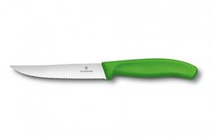 Кухонный нож Victorinox SwissClassic Gourmet для стейка и пиццы 120 мм Зеленый (6.7936.12L4)