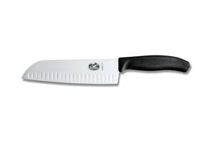 Кухонный нож Victorinox SwissClassic Santoku с воздушными карманами 170 мм в блистере Черный (6.8523.17B)