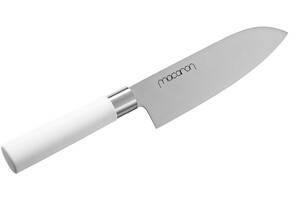 Кухонный японский нож Сантоку 170 мм Satake Macaron White (802-215)