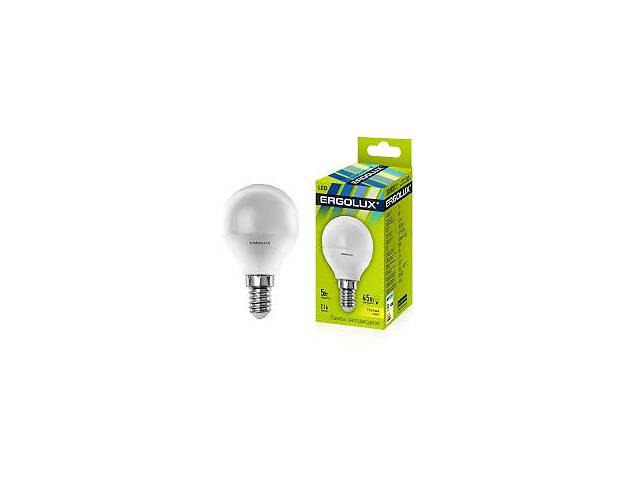 Лампа світлодіодна Ergolux E14 45Вт (= 5Вт) 4500К (біле світло)
