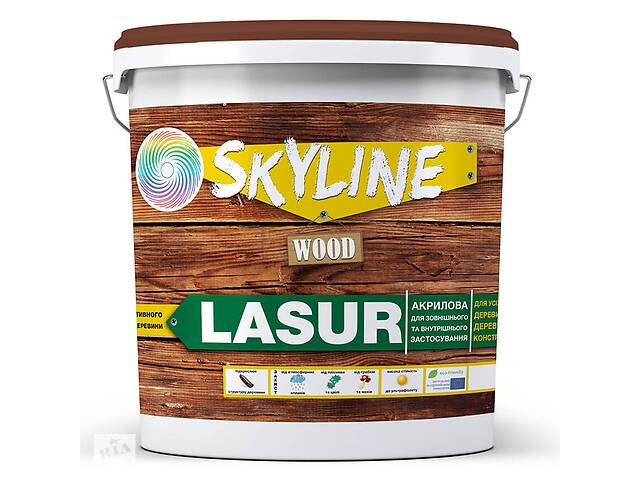 Лазурь декоративно-защитная для обработки дерева SkyLine LASUR Wood Венге 3л