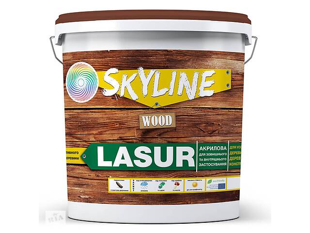 Лазурь декоративно-защитная для обработки дерева SkyLine LASUR Wood Палисандр 10л