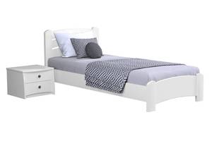 Ліжко дерев'яне Estella Венеція Люкс 90х200 Білий Щит Л4
