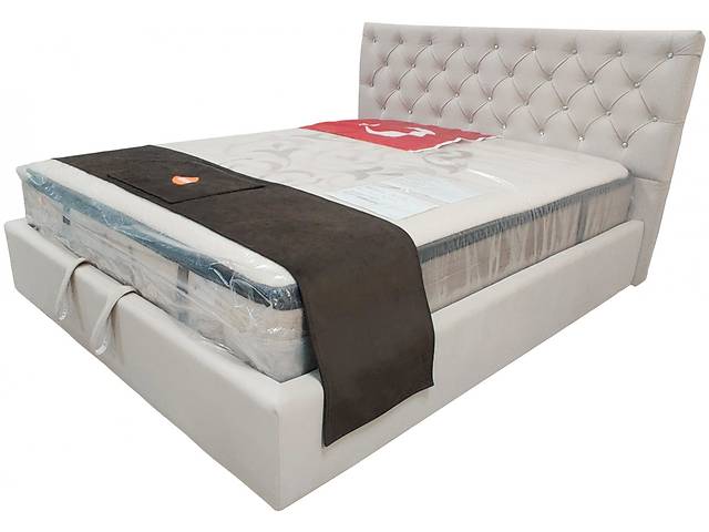 Кровать двуспальная BNB Arizona Comfort 140 х 190 см Стразы С подъемным механизмом и нишей для белья Бежевый