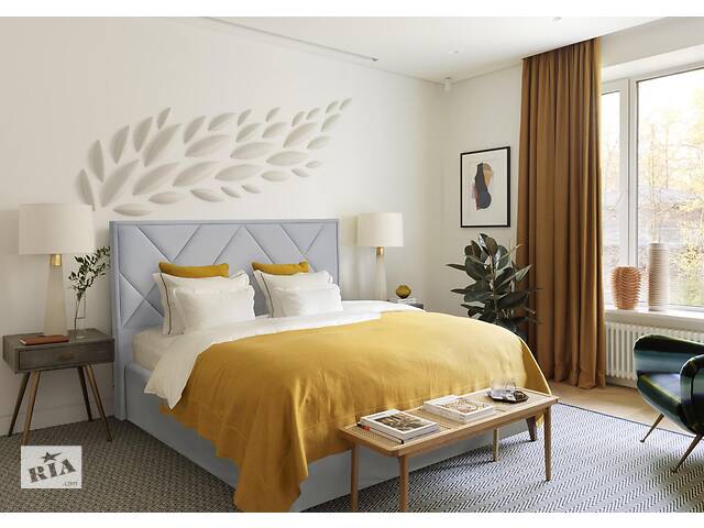 Ліжко двоспальне BNB Dracar Comfort 160 x 190 см Simple З підйомним механізмом та нішою для білизни Блакитний