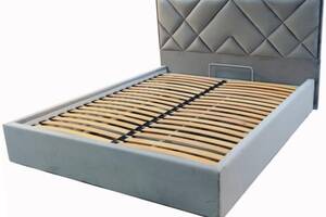 Кровать двуспальная BNB Dracar Premium 160 х 190 см Simple С дополнительной цельносварной рамой Синий