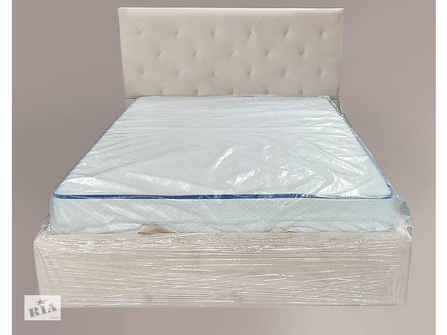 Кровать двуспальная BNB Leandra Comfort 180 x 190 см Simple С подъемным механизмом и нишей для белья Айвори