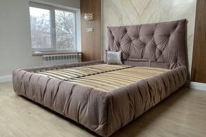 Ліжко двоспальне BNB Mayflower Premium 140 х 190 см Simple З додатковою металевою цільнозварною рамою Коричневий