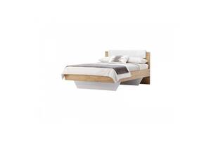 Kровать Миро-Марк Асти 2000*1600 с деревянным каркасом приставными тумбами Хай-тек Дуб крафт/Белый глянец (57589)