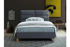 Ліжко односпальне SIERRA VELVET 120x200 колір сірий / дуб TAP.150