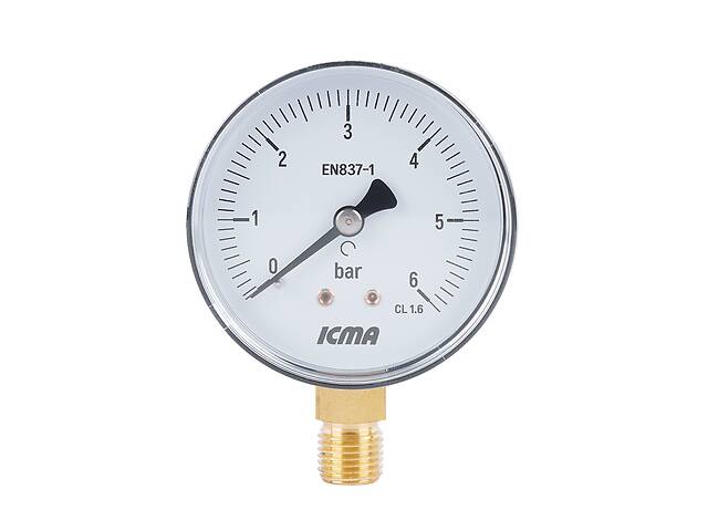 Манометр Icma 1/4' 0-10 бар, нижнє підключення №244