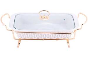 Мармит Kamille Food Warmer 'In Gold' керамическая форма 2.5л, 36.5см с подогревом