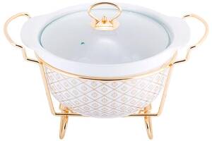 Мармит Kamille Food Warmer 'In Gold' керамическая форма 2.6л с подогревом