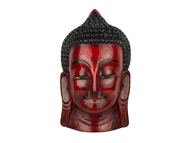 Маска Ручная Работа Непальская Будда 48,5x28x14,5 см Красный (25279)