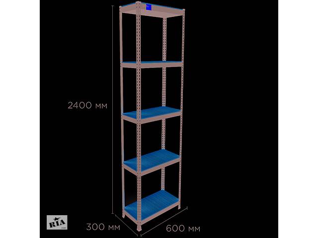 Металлический стеллаж MRL-2400 ( 600x300) чёрный