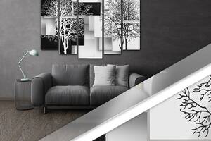 Модульная картина Poster-land в гостиную/спальню Абстракция Деревья Art-434_5 (80х118см) Poster-land