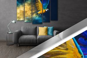Модульная картина Poster-land в гостиную/спальню Красочный попугай Art-299_5 (80х118см) Poster-land