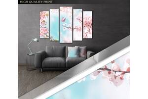 Модульна картина Poster-land у вітальню / спальню Гілка сакури з метеликом Art-400_5 ( 80х118см ) Poster-land