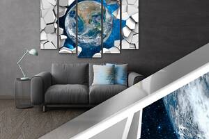 Модульная картина Poster-land в гостиную/спальню Космос Планета Земля Art-438_5 (80х118см) Poster-land