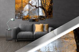 Модульная картина Poster-land в гостиную/спальню Осенний водопад Art-329_5 (80х118см) Poster-land
