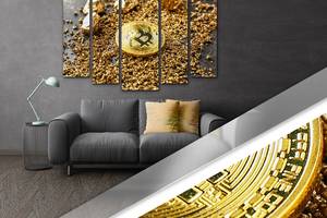 Модульная картина Poster-land в гостиную/спальню Золотой Биткоин Art-376_5 (80х118см) Poster-land