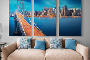 Модульная картина ArtStar Бруклинский мост 100 х 150 см Разноцветный