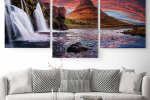 Модульная картина ArtStar пейзаж водопад 75 х 115 см Разноцветный