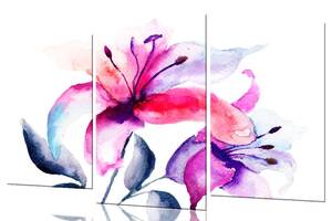 Модульная картина ArtStar цветы Акварельная Лилия ADFL0043 размер 70 х 105 см