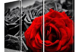 Модульная картина ArtStar цветы Красная Роза ADFL0180 размер 95 х 120 см