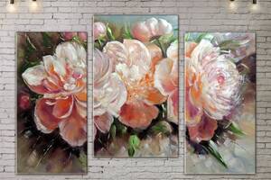 Модульная картина ArtStar цветы Пионы ADFL0196 размер 95 х 120 см