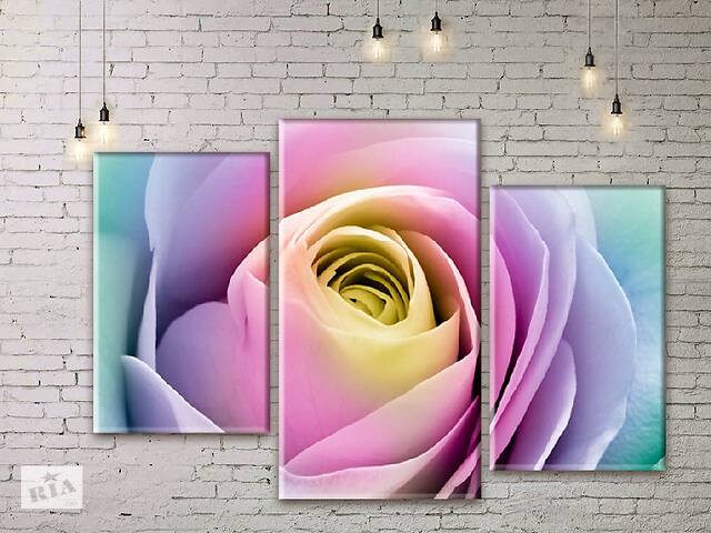 Модульная картина ArtStar цветы Цветная Роза ADFL0069 размер 120 х 180 см