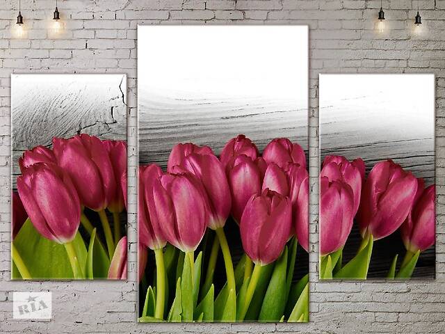 Модульная картина ArtStar цветы Тюльпаны ADFL0119 размер 70 х 105 см