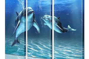 Модульная картина Дельфины ADJ0083 размер 55 х 70 см