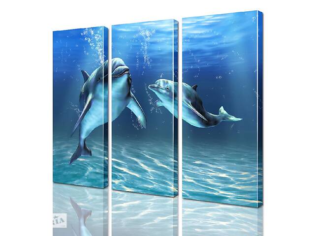 Модульная картина Дельфины ADJ0083 размер 95 х 120 см