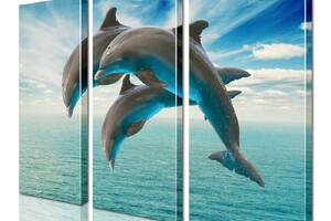 Модульная картина Дельфины ADJ0101 размер 150 х 180 см
